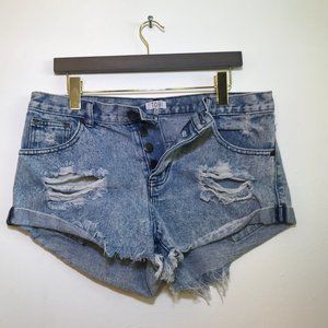 TOBI Denim Distressed Shorts